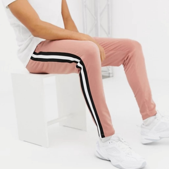 ASOS Other - HOST PICK Asos Mens Pink Stripe Jogger Sweat Pants